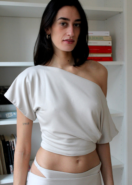 Offshoulder Top Taupe