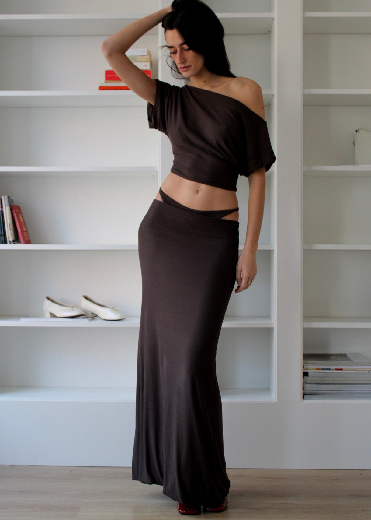 Offshoulder Top Chestnut