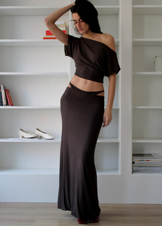 Offshoulder Top Chestnut