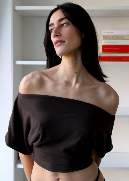 Offshoulder Top Chestnut